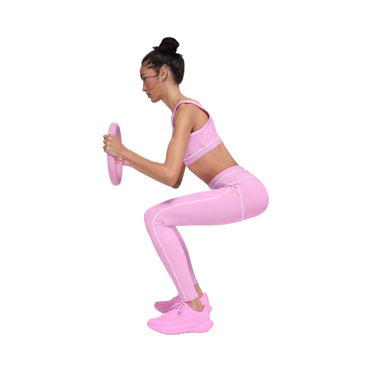 Alo Women's Airbrush High-Waist Heart Throb Legging - Candy Heart Pink/White - HypeFly India View 4