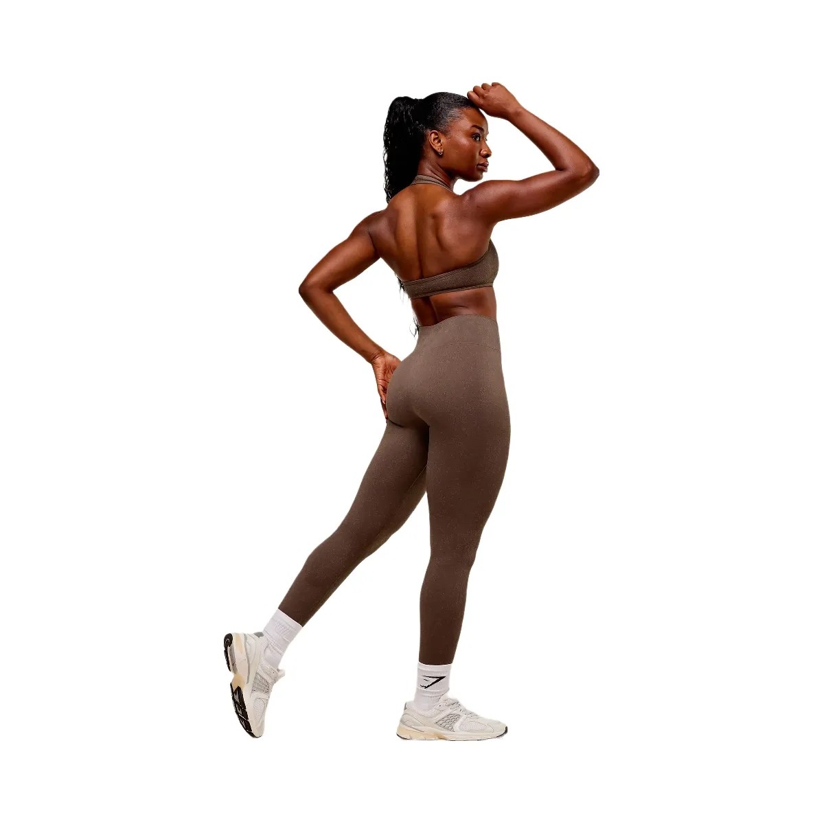 Gymshark Adapt Fleck Seamless Leggings - Soft Brown/Chestnut Pink - HypeFly India View 6