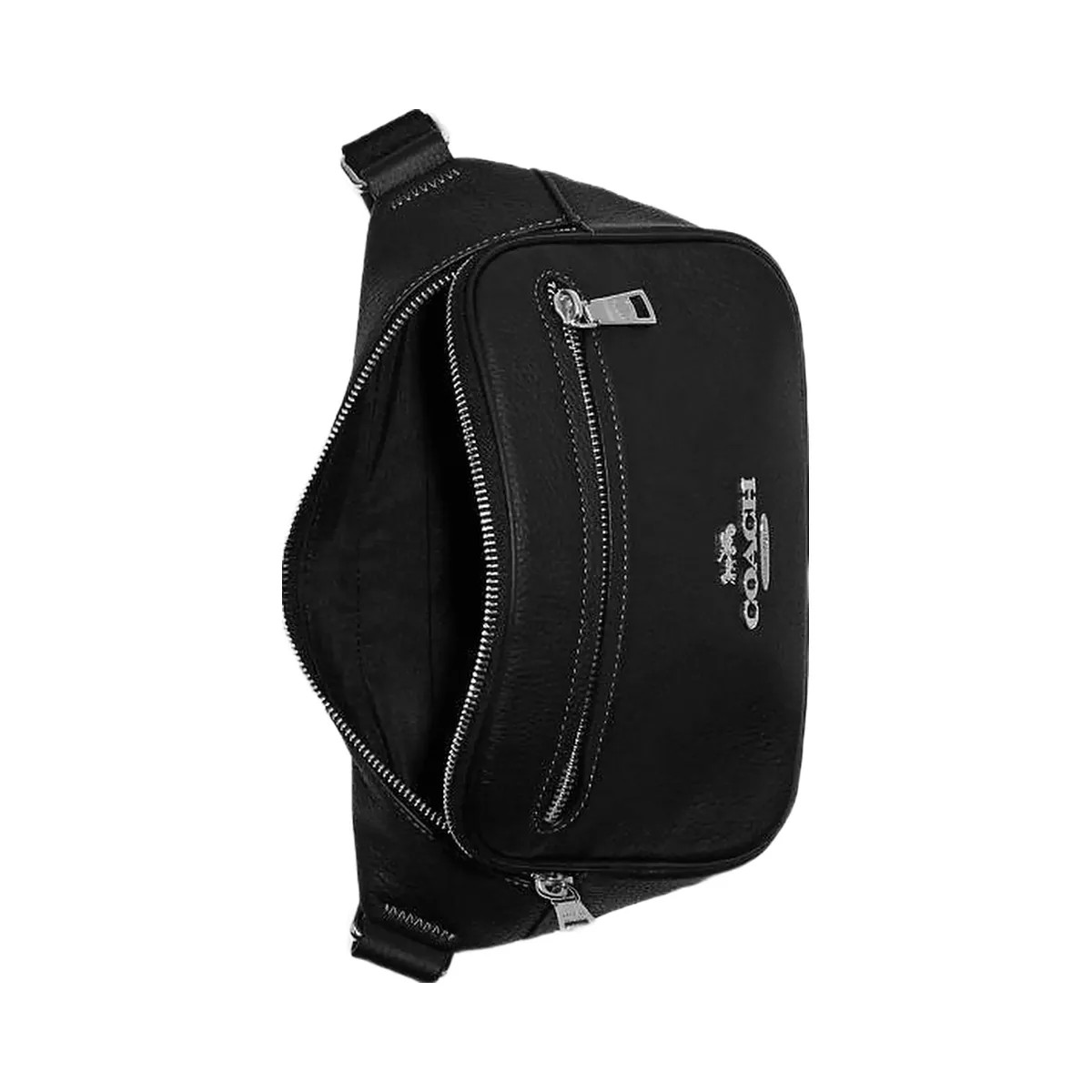 Coach Elias Belt Bag Pebbled Leather-Silver-Black - HypeFly India View 4