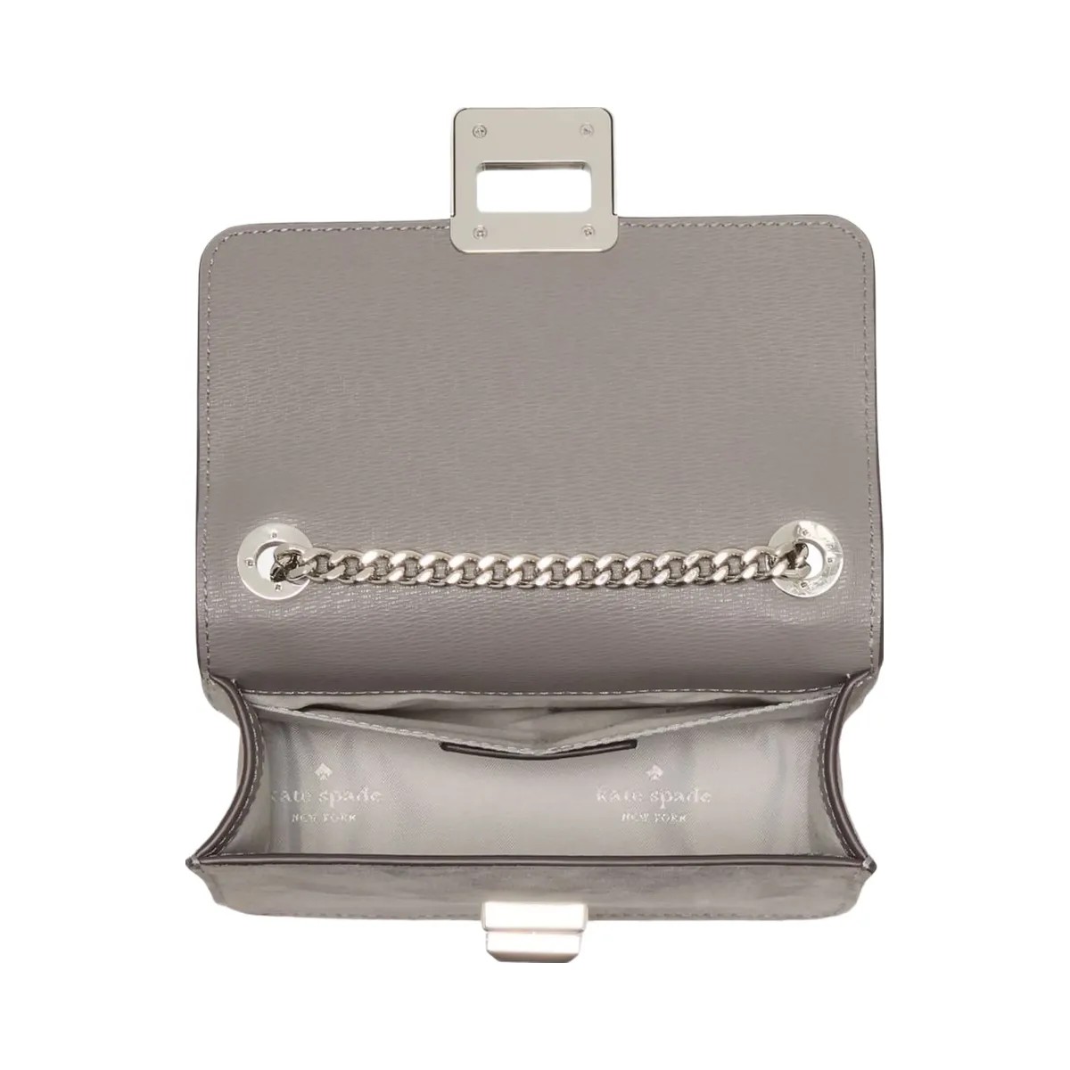 Kate Spade Phoebe Suede Turnlock Mini Flap Crossbody Hare Grey - HypeFly India View 4