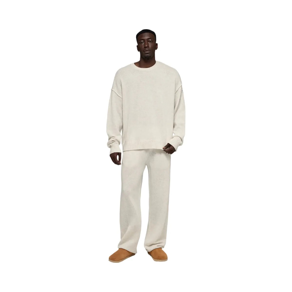 Alo Men's Unisex Wool Cashmere New Class Crewneck Sweater - Bone Heather - HypeFly India View 3