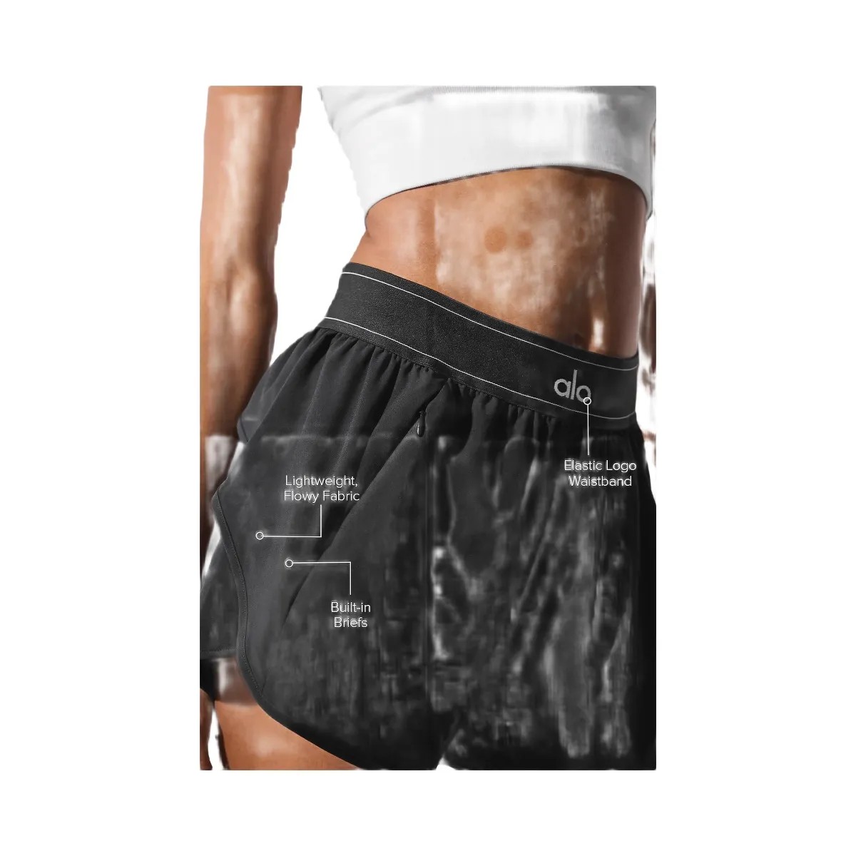 Alo Women's Match Point Short - Black - HypeFly India View 2