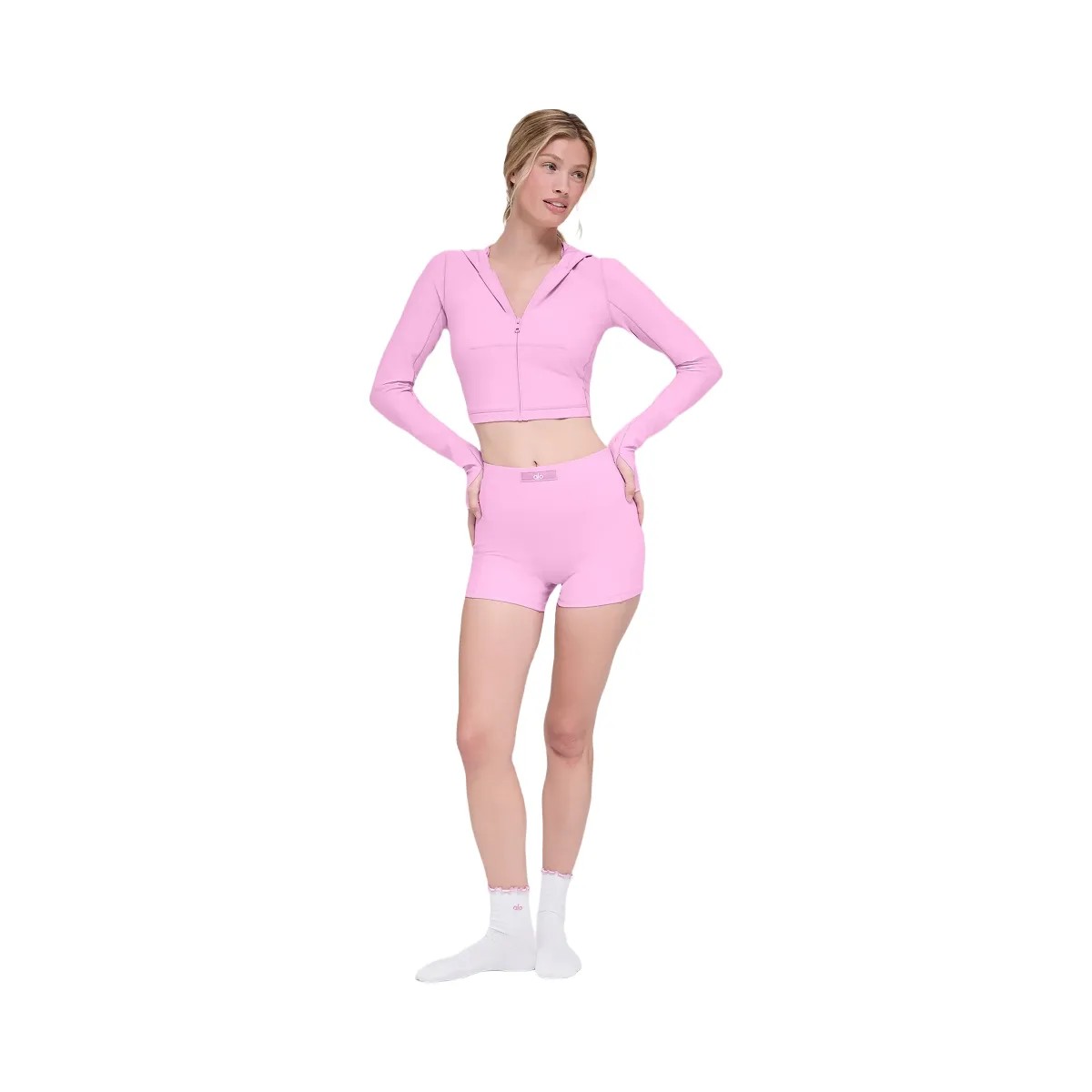 Alo Women's soft Sincere Fitted Jacket - Candy Heart Pink - HypeFly India View 4
