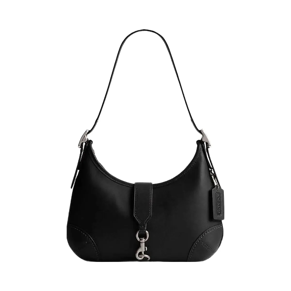 Coach Hamptons Hobo Bag Glovetan Leather-Silver-Black - HypeFly India View 1