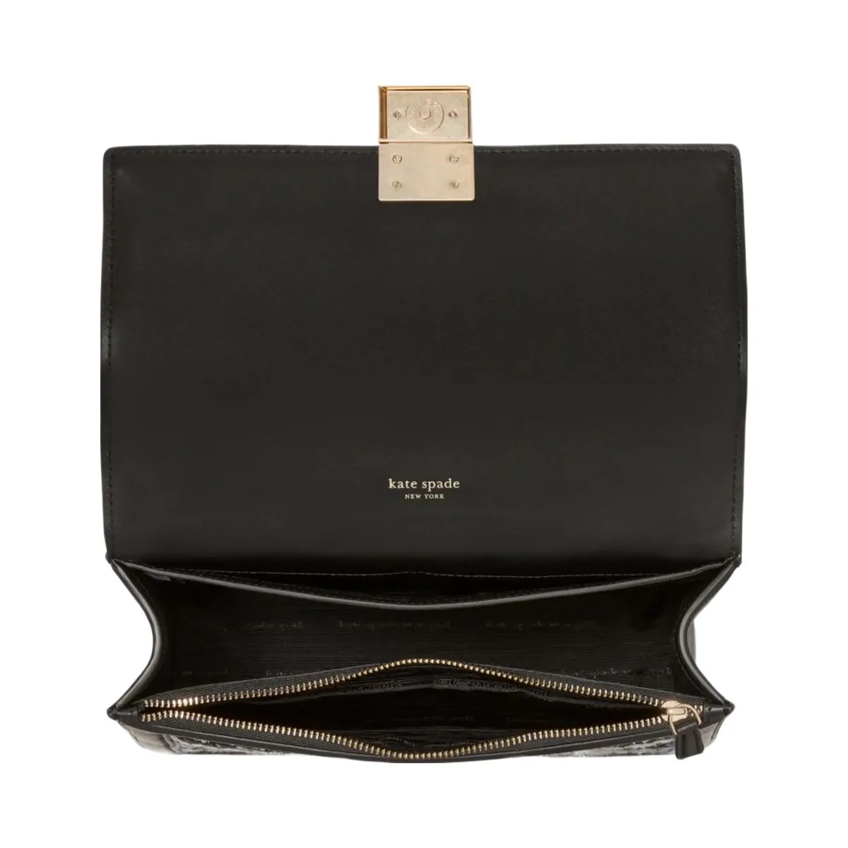 Kate Spade Deco Plaid Tweed Chain Shoulder Bag Black Multi - HypeFly India View 4