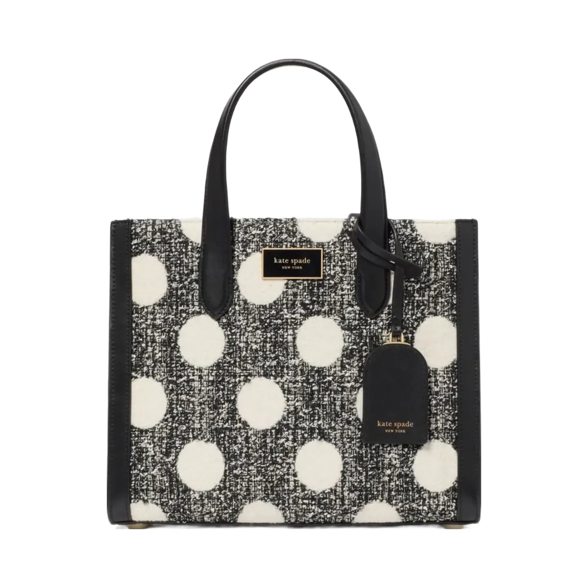 Kate Spade Manhattan Dot Tweed Small Tote Black Multi - HypeFly India View 1