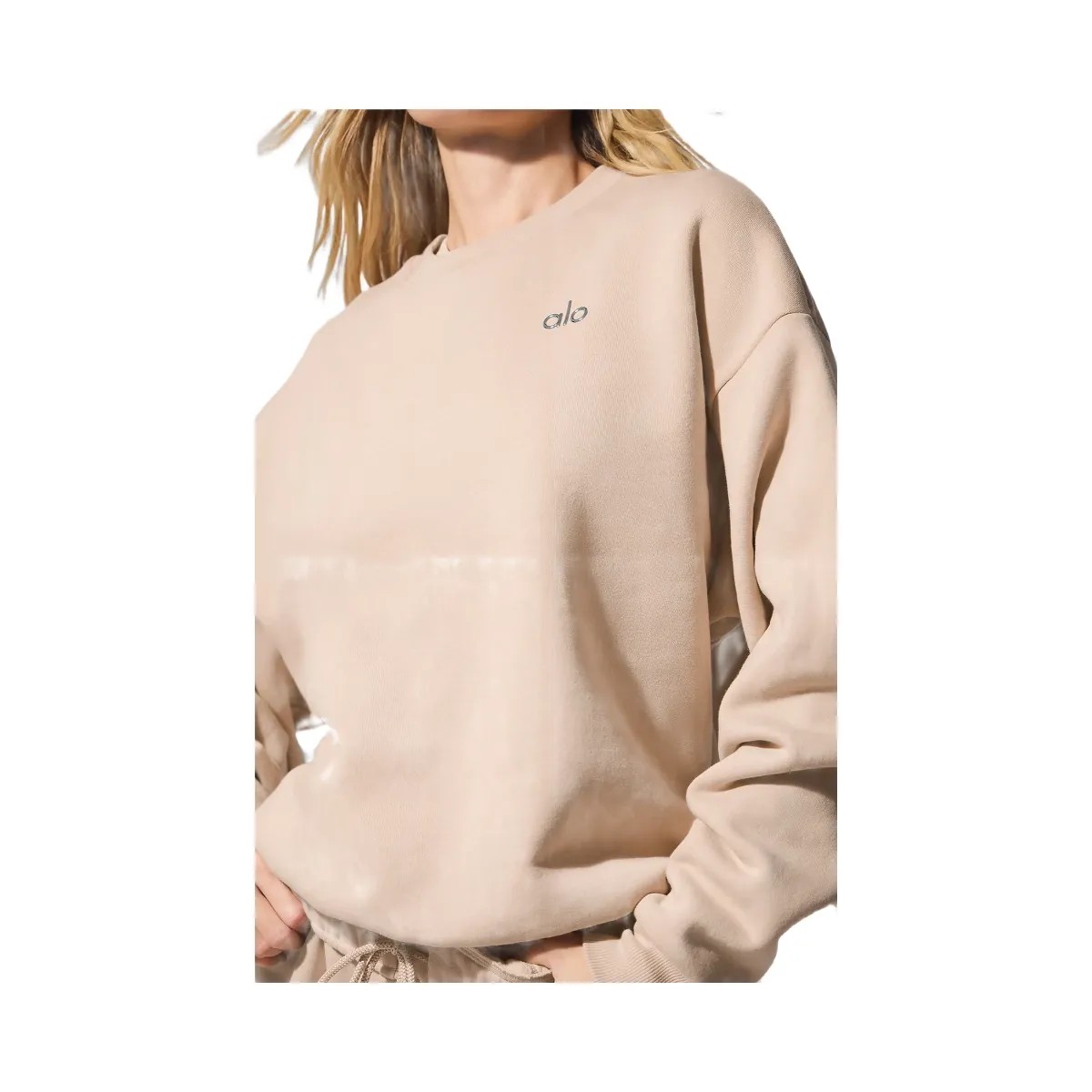 Alo Women's Accolade Crew Neck Pullover - Macadamia - HypeFly India View 3
