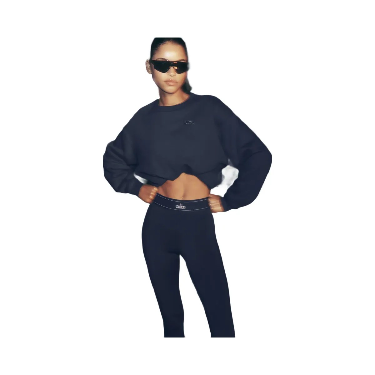 Alo Women's Accolade Crew Neck Pullover - Navy - HypeFly India View 5