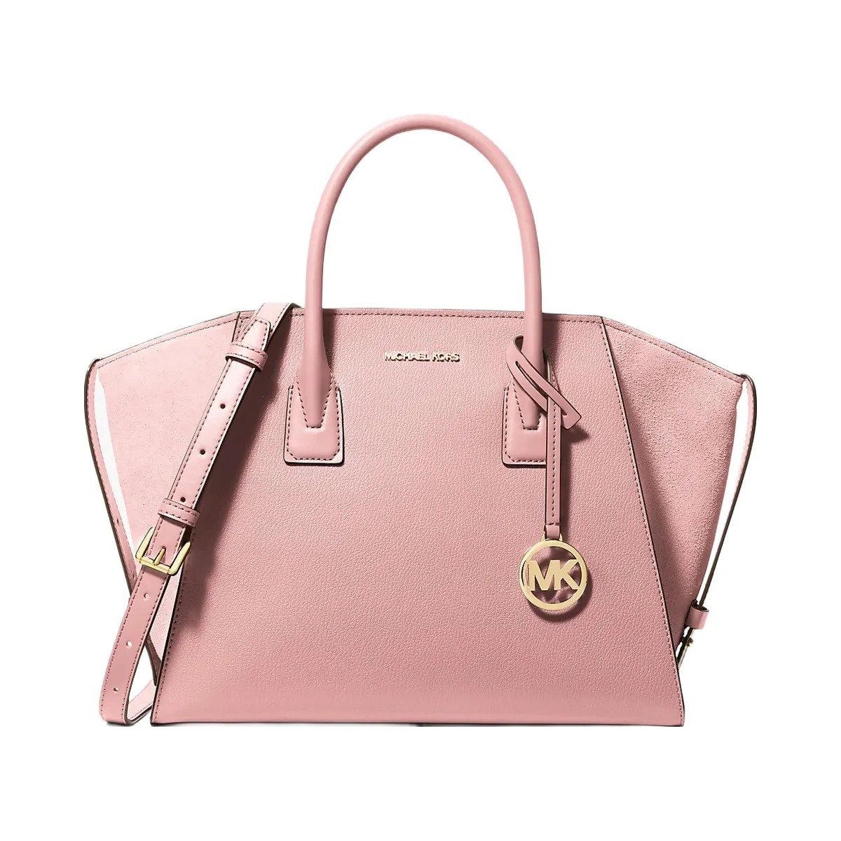 Michael Kors Avril Large Leather and Suede Satchel Powder Blush - HypeFly India View 1