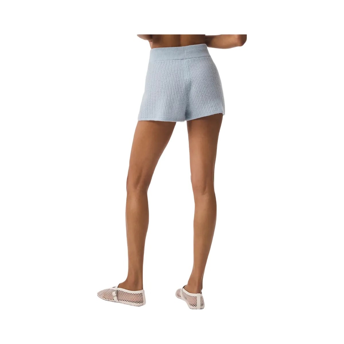Alo Women's Cashmere High-Waist Plush Waffle Short - Crystal Blue - HypeFly India View 2