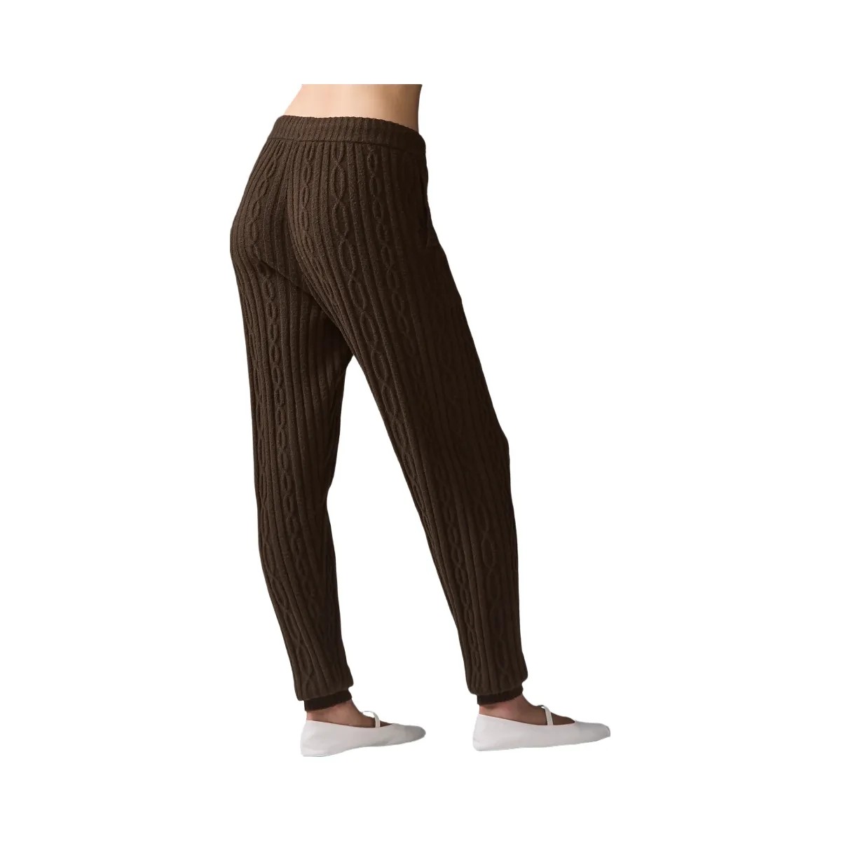 Alo Women's Cable Knit Winter Bliss Pant - Espresso - HypeFly India View 2