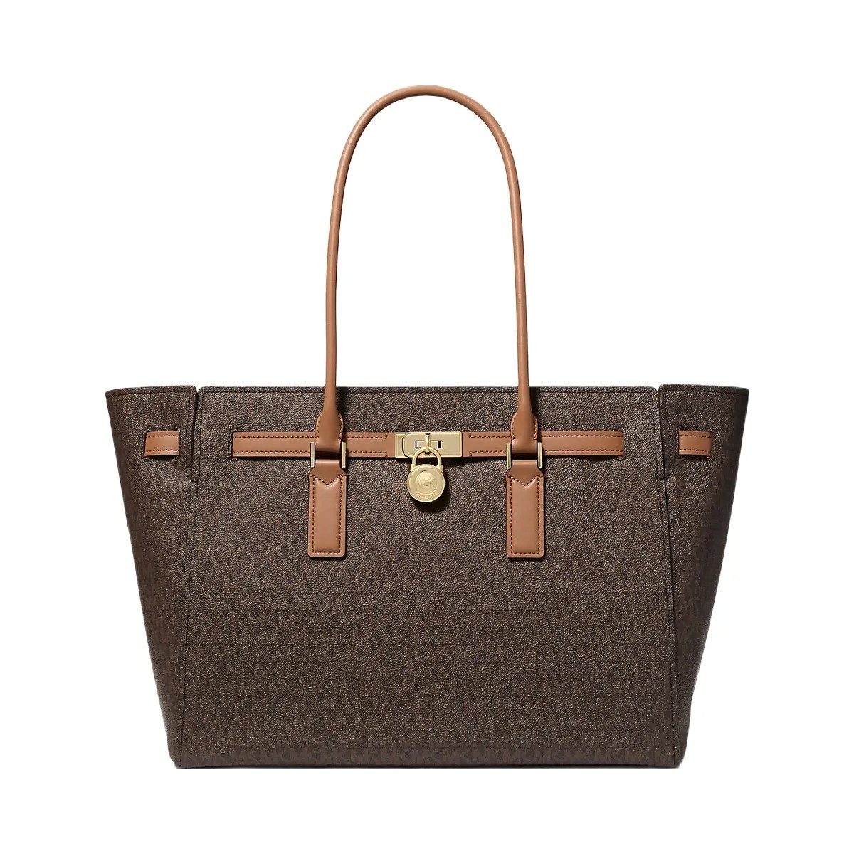Michael Kors Hamilton Moderne Large Signature Logo Tote Bag Brn-Acorn - HypeFly India View 1