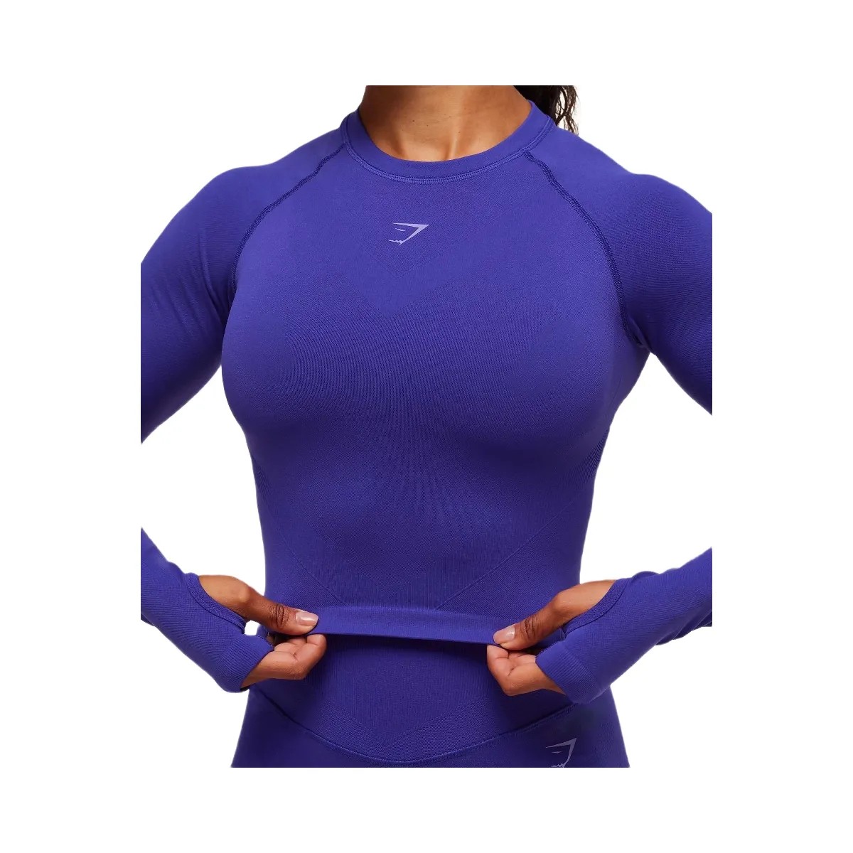 Gymshark Activate Long Sleeve Crop Top - Cobalt Purple - HypeFly India View 5