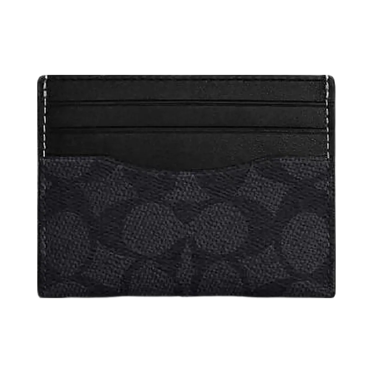 Coach Slim Id Card Case In Signature Canvas Signature Canvas-Charcoal-Black - HypeFly India View 2