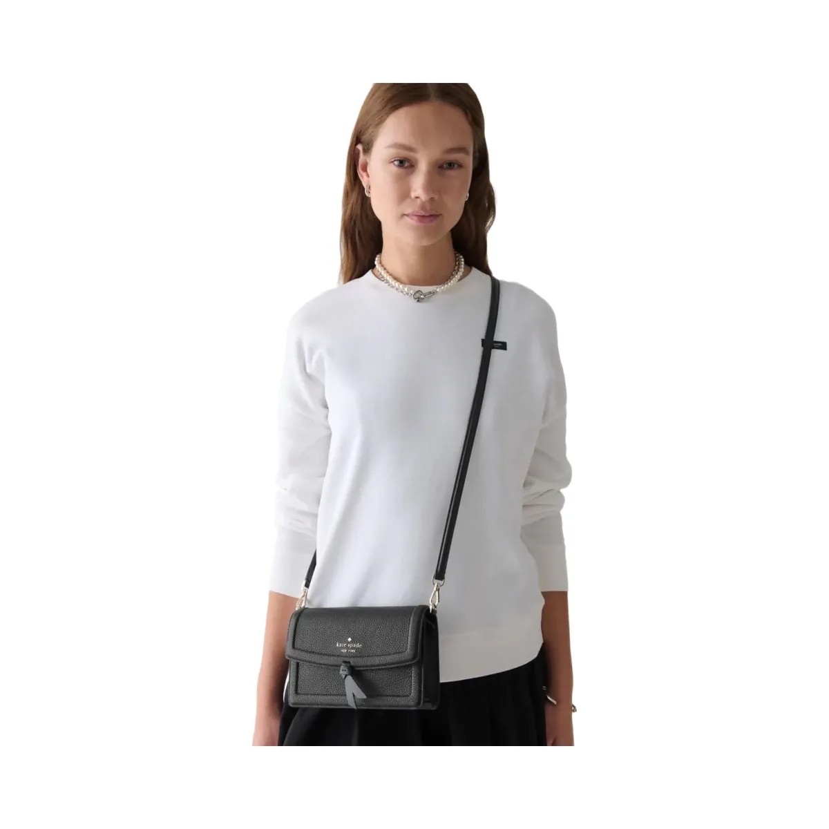 Kate Spade Knott Mini Flap Crossbody Black - HypeFly India View 2