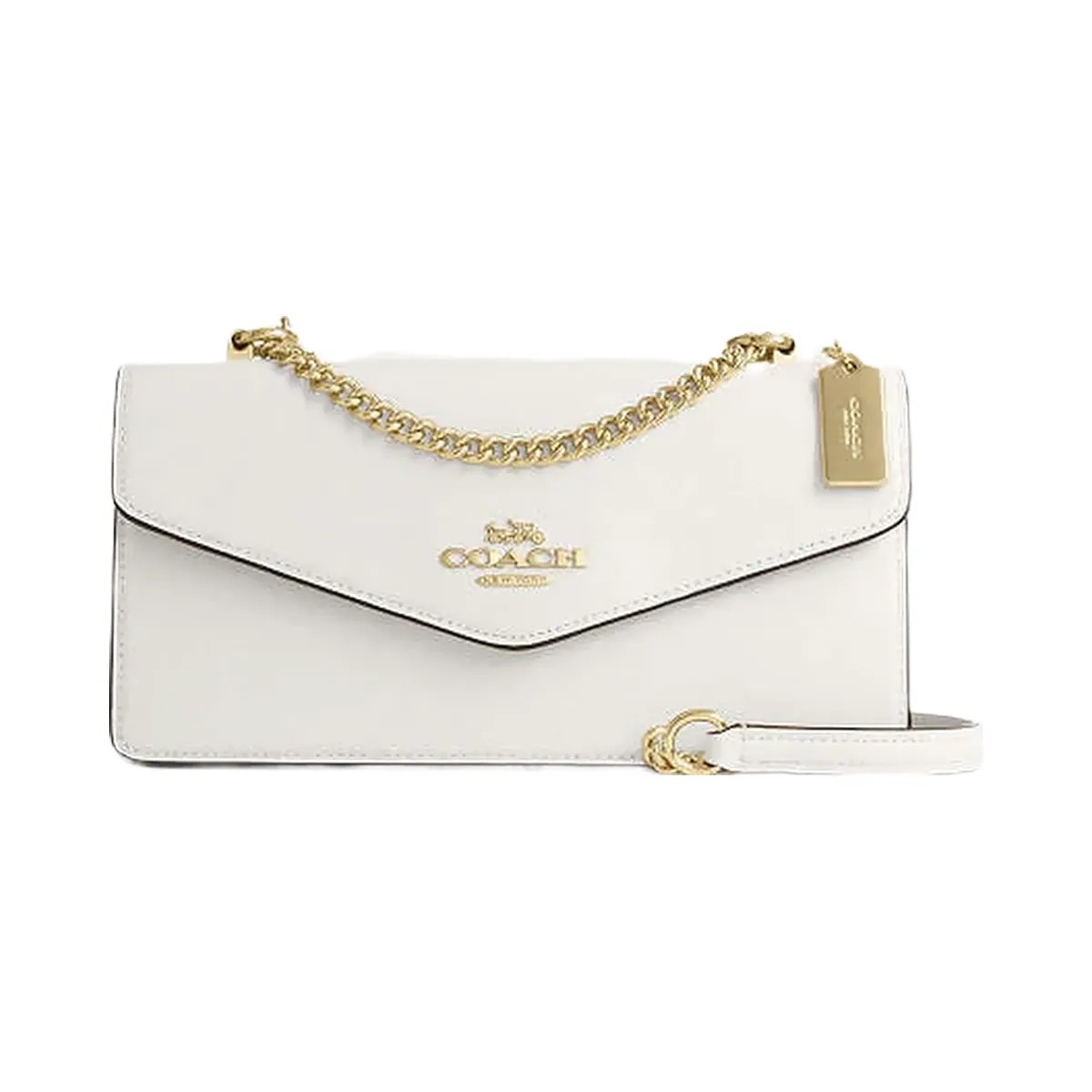 Coach Klare Envelope Crossbody Bag Calf Leather-Gold-Chalk - HypeFly India View 1