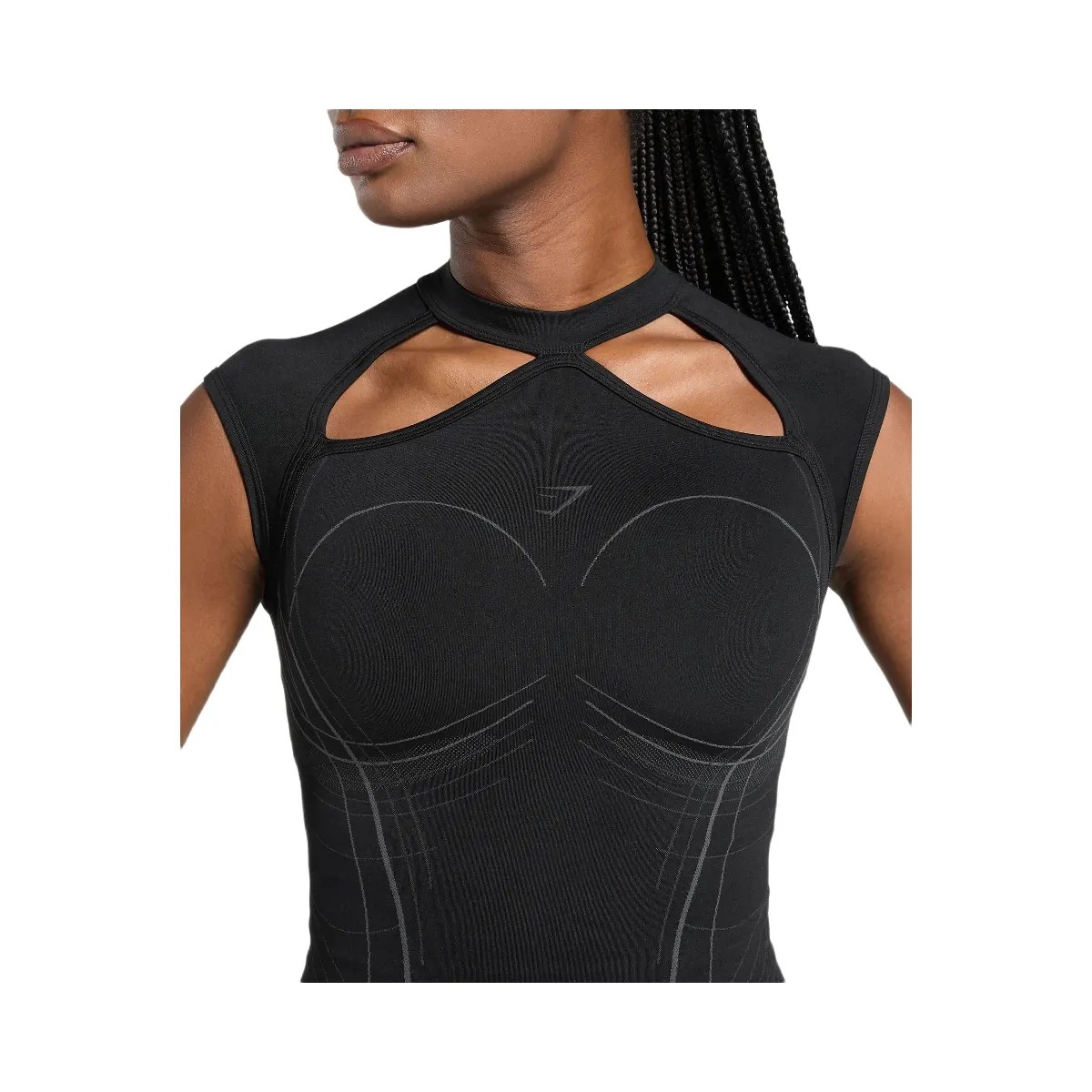 Gymshark Apex Seamless Midi T-Shirt - Black/Graphite Grey - HypeFly India View 4