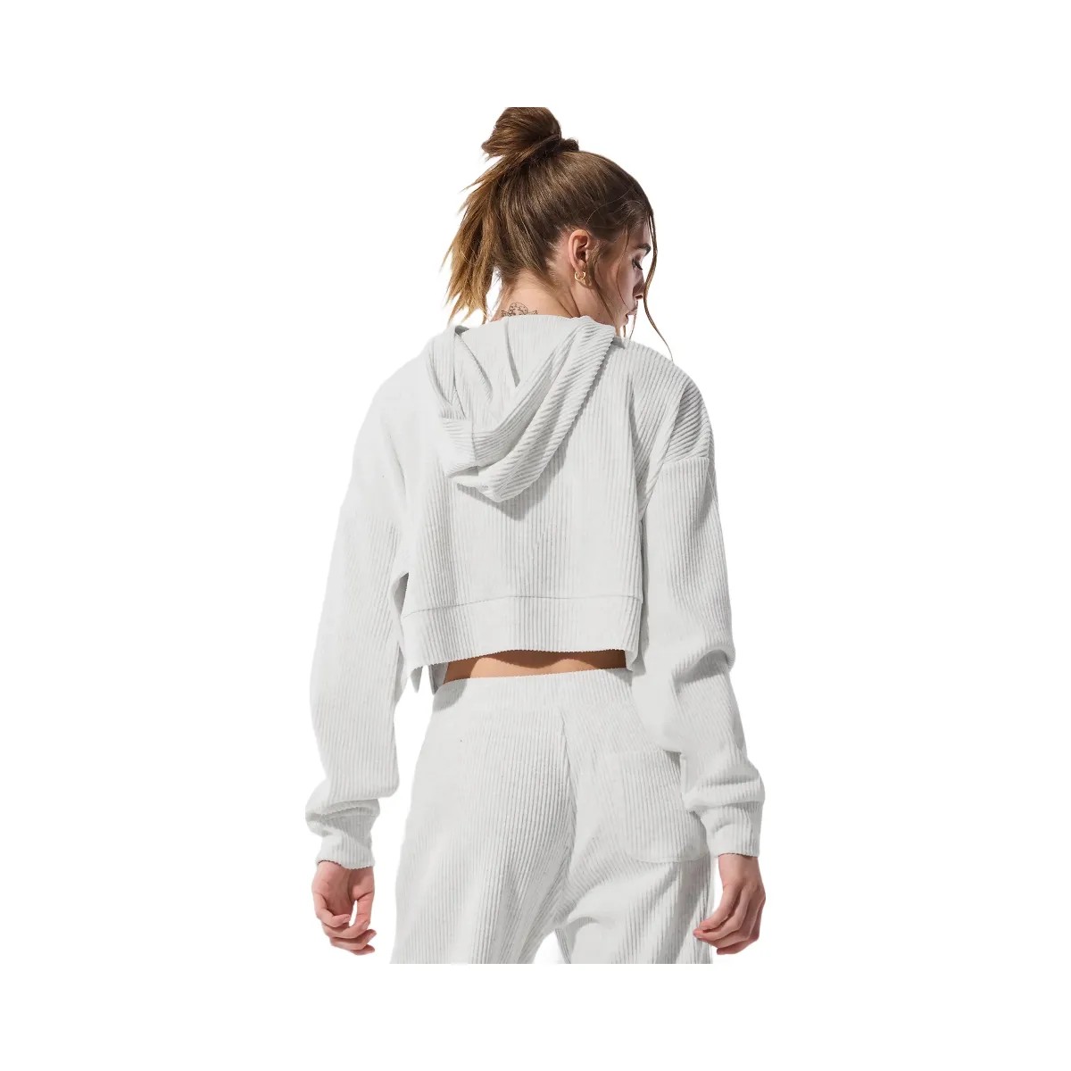 Alo Women's Muse Hoodie - White Heather - HypeFly India View 3