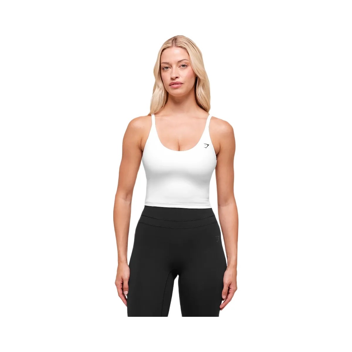 Gymshark Training Cami Tank With Shelf - White - HypeFly India View 5