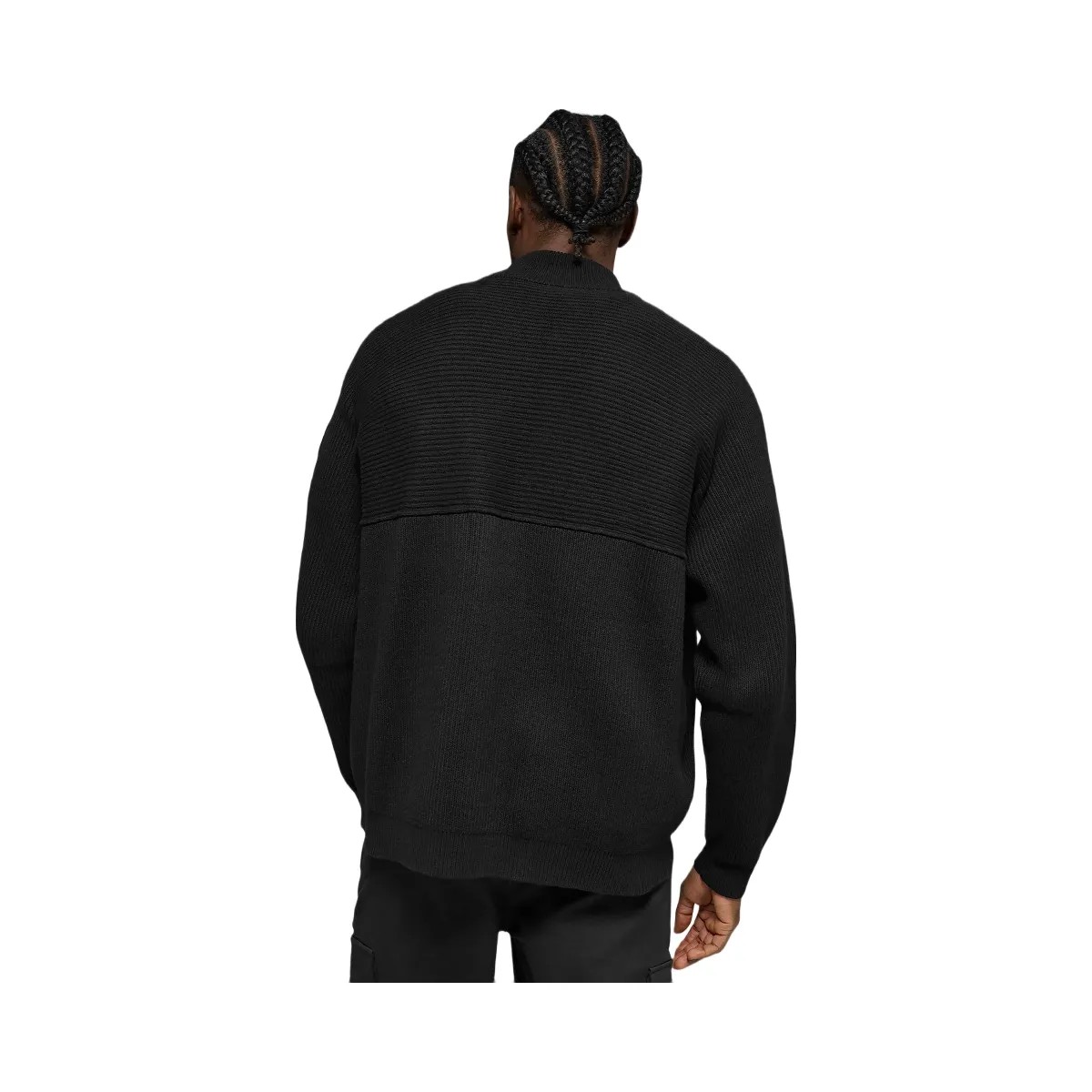 Alo Men's Domain Shift Rib Knit 1/4 Zip Sweater - Black - HypeFly India View 4
