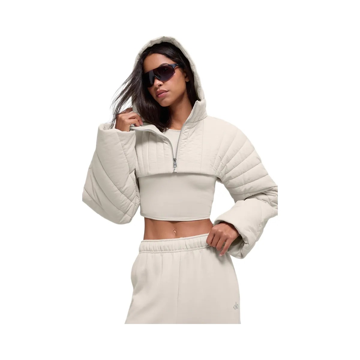 Alo Women's Quilted Starlight Puffer Shrug - Bone - HypeFly India View 1