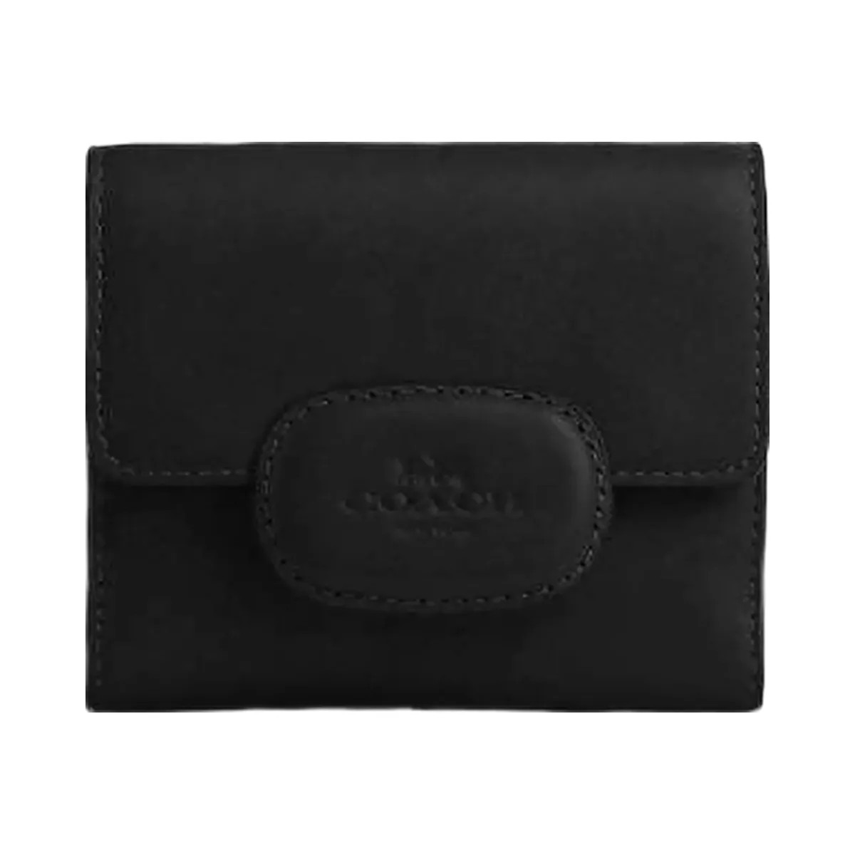 Coach Eliza Small Wallet Smooth Leather-Gunmetal-Black - HypeFly India View 1