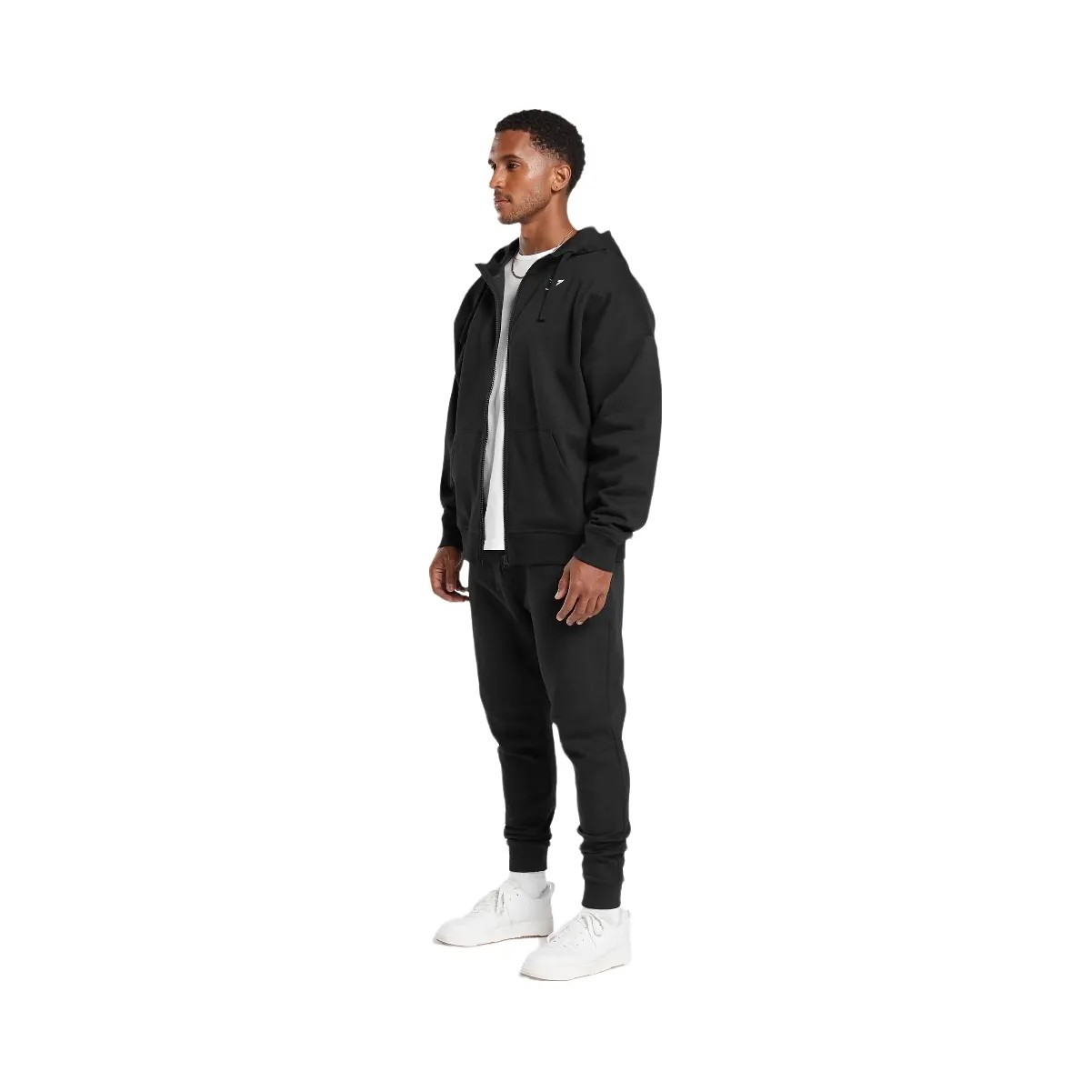 Gymshark Crest Oversized Zip Up Hoodie - Black - HypeFly India View 4
