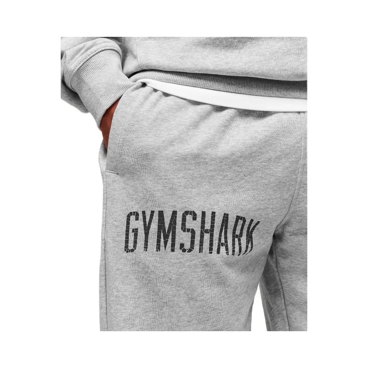 Gymshark Worn Graphic Jogger - Light Grey Core Marl - HypeFly India View 4