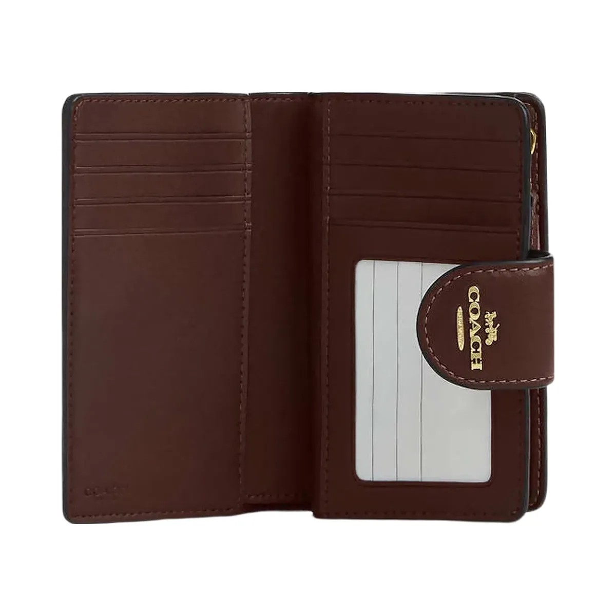 Coach Medium Corner Zip Wallet Calf Leather-Gold-Maple - HypeFly India View 2