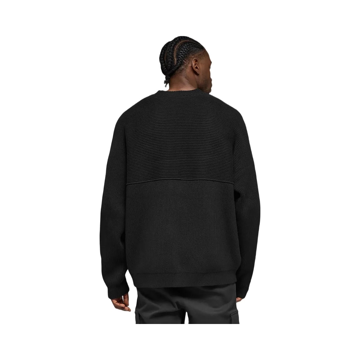 Alo Men's Domain Shift Rib Knit Sweater Crew - Black - HypeFly India View 3