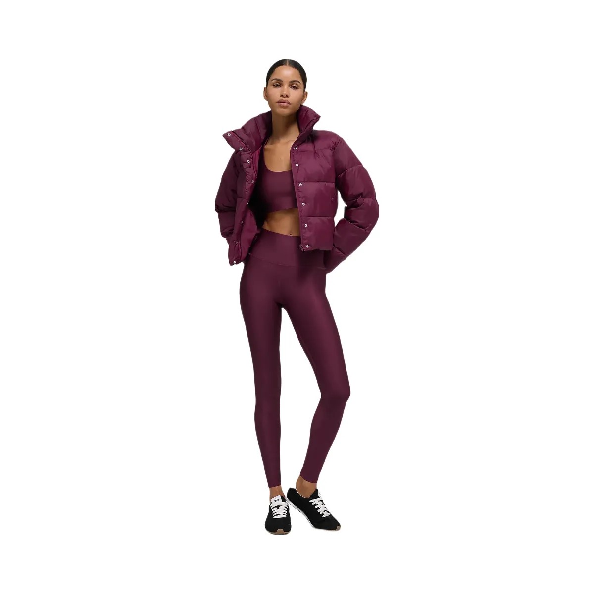 Alo Women's Gold Rush Puffer - Burgundy - HypeFly India View 5