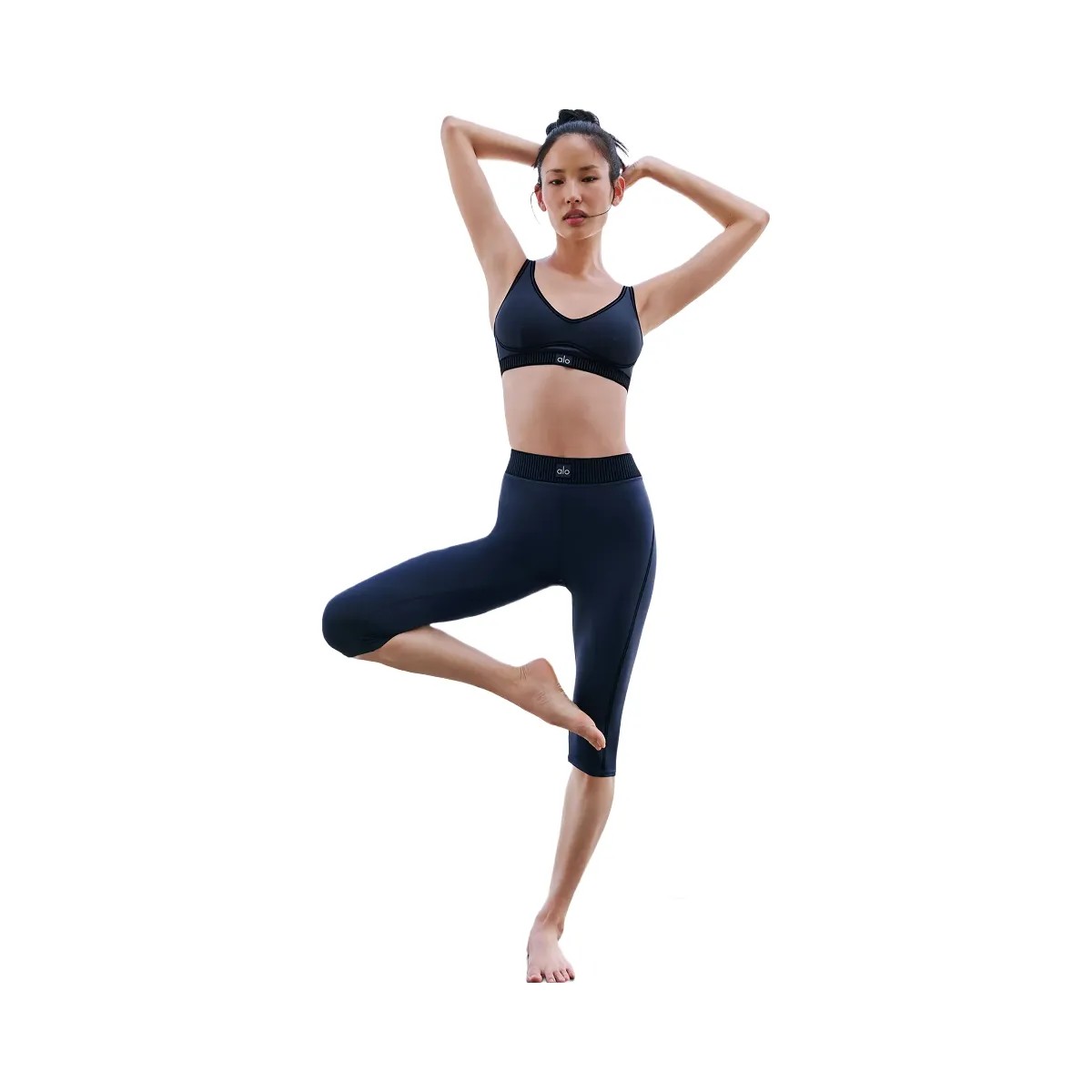 Alo Women's Airlift High-Waist Line Up Capri - Navy - HypeFly India View 6