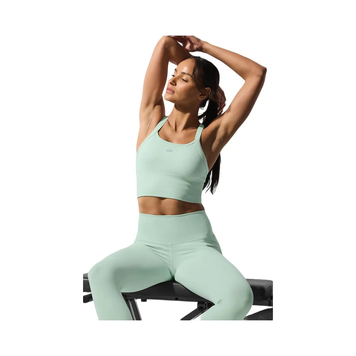 Alo Women's 7/8 High-Waist Airbrush Legging - Spearmint - HypeFly India View 3