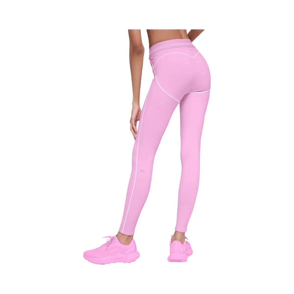 Alo Women's Airbrush High-Waist Heart Throb Legging - Candy Heart Pink/White - HypeFly India View 2