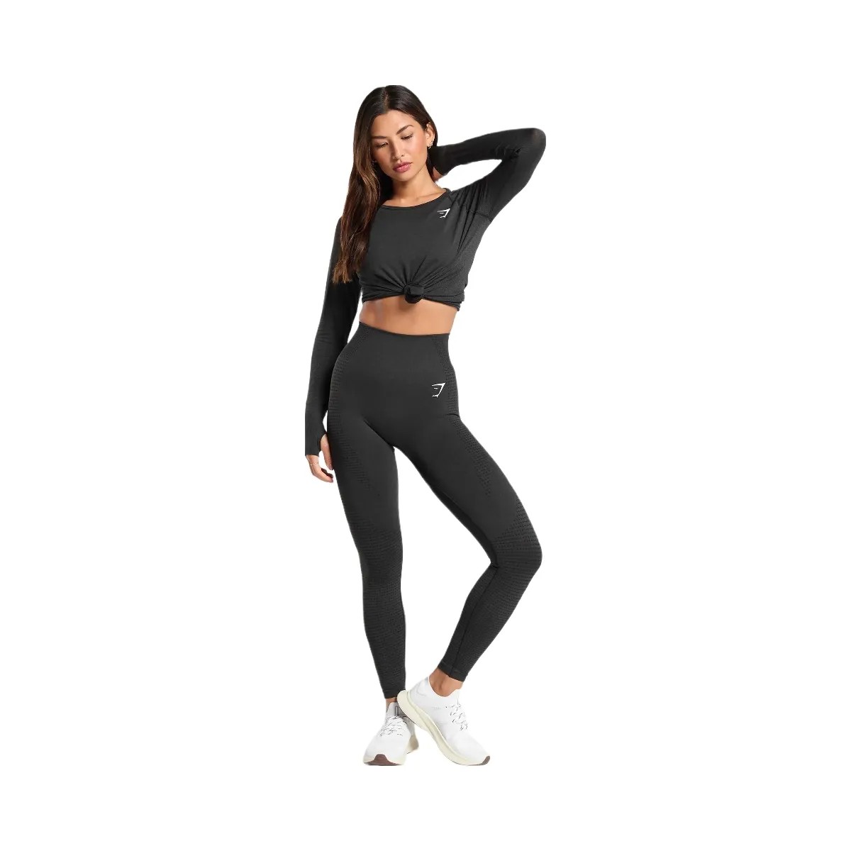 Gymshark Vital Light Long Sleeve Top - Black Marl - HypeFly India View 4
