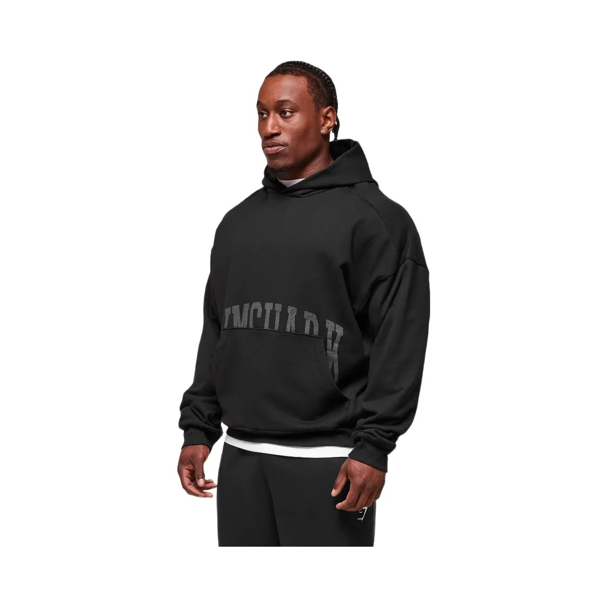 Gymshark Pocket Graphic Hoodie - Black - HypeFly India View 3