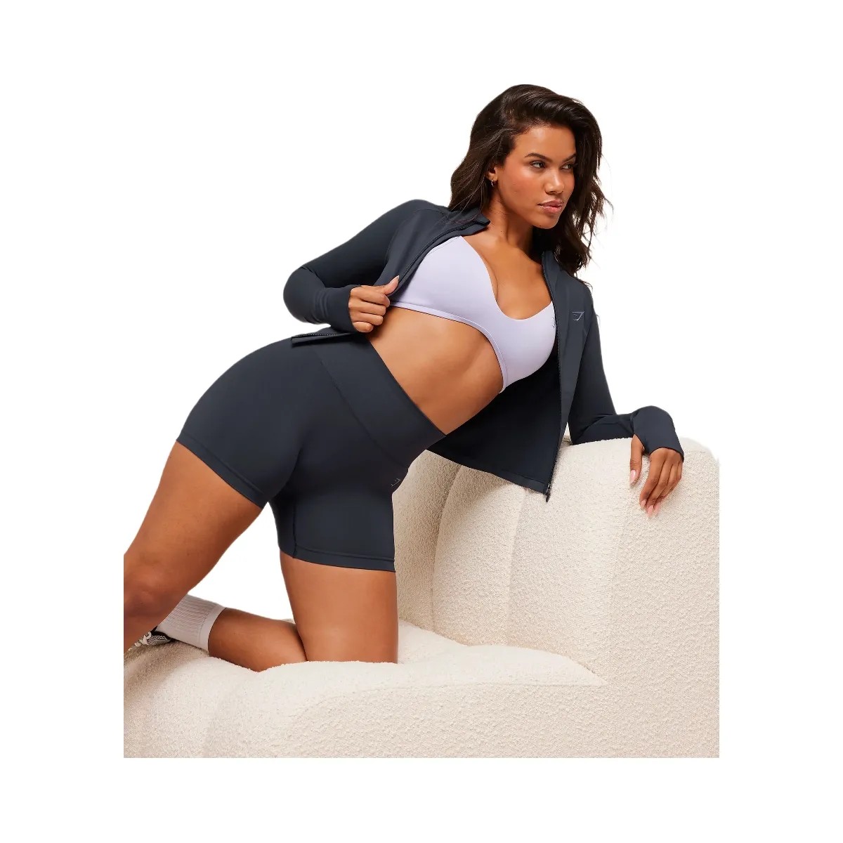 Gymshark Soft Sculpt Zip Up Jacket - Heavy Blue - HypeFly India View 5