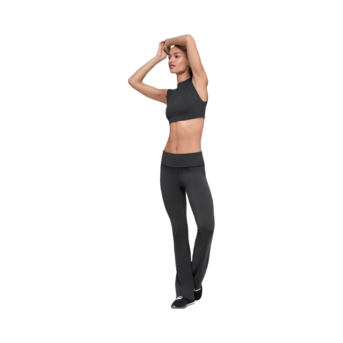 Alo Women's ALO Softsculpt Foldover Flare Legging - Black - HypeFly India View 5