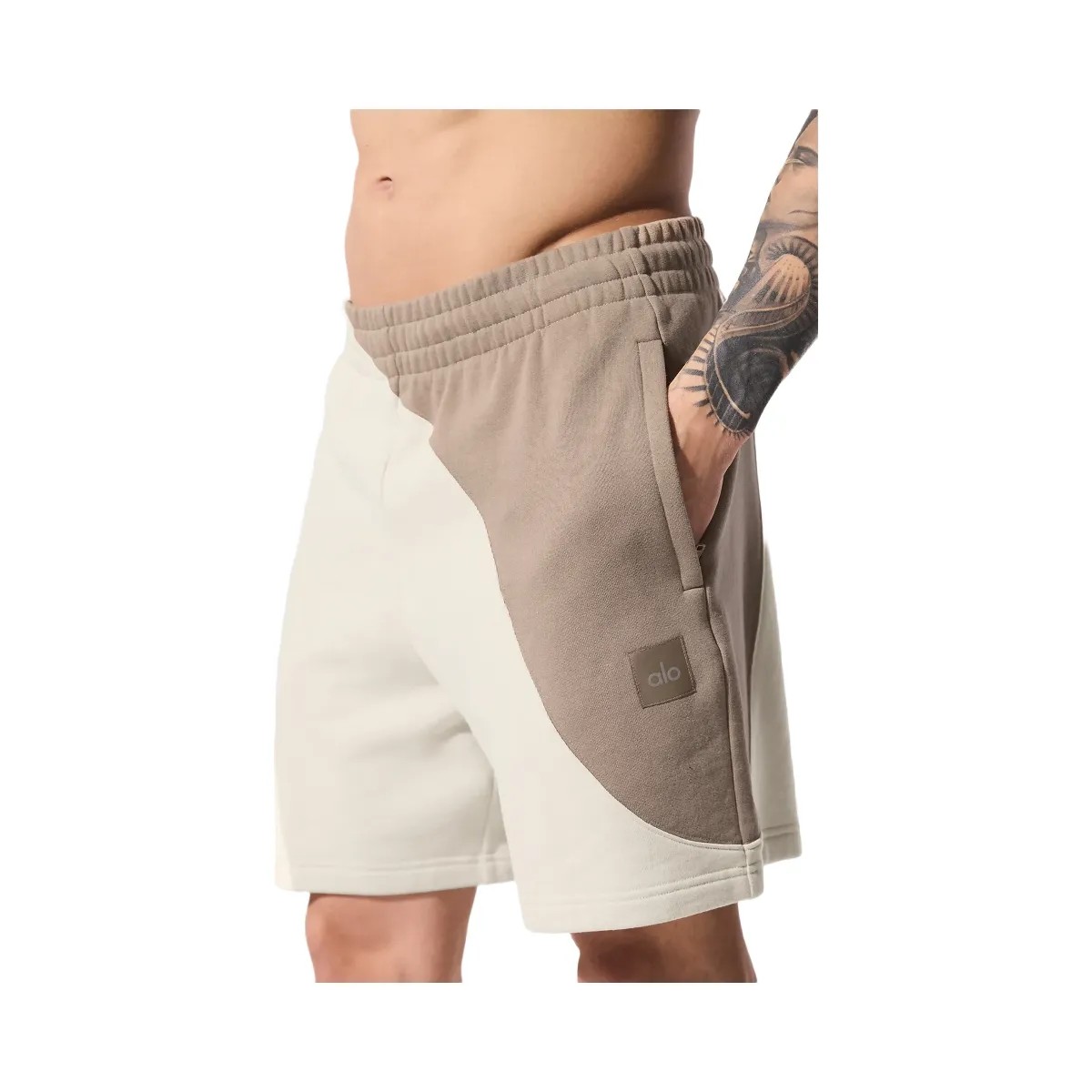 Alo Men's 7" Make Waves Short - Ivory/Bone/Gravel - HypeFly India View 5