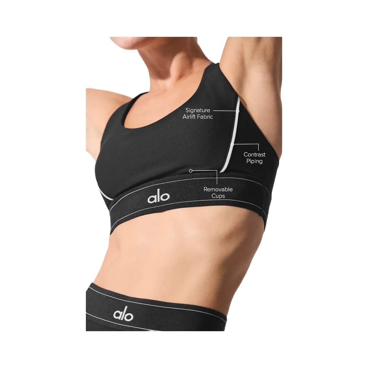 Alo Women's Airlift Suit Up Bra - Black/White - HypeFly India View 2