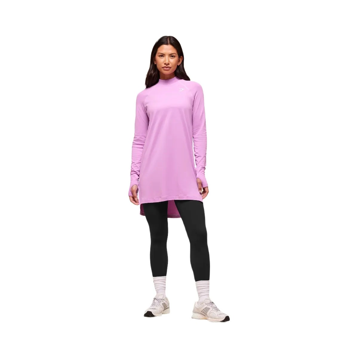Gymshark Vital Long Line Top - Sour Pink Marl - HypeFly India View 4