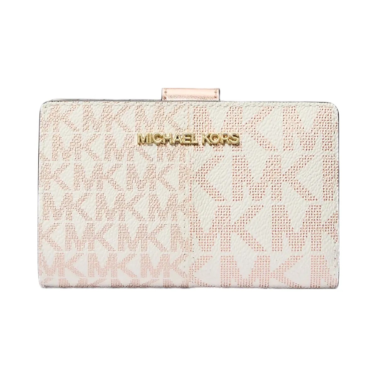 Michael Kors Jet Set Medium Metallic Logo Wallet Rose Gold - HypeFly India View 1