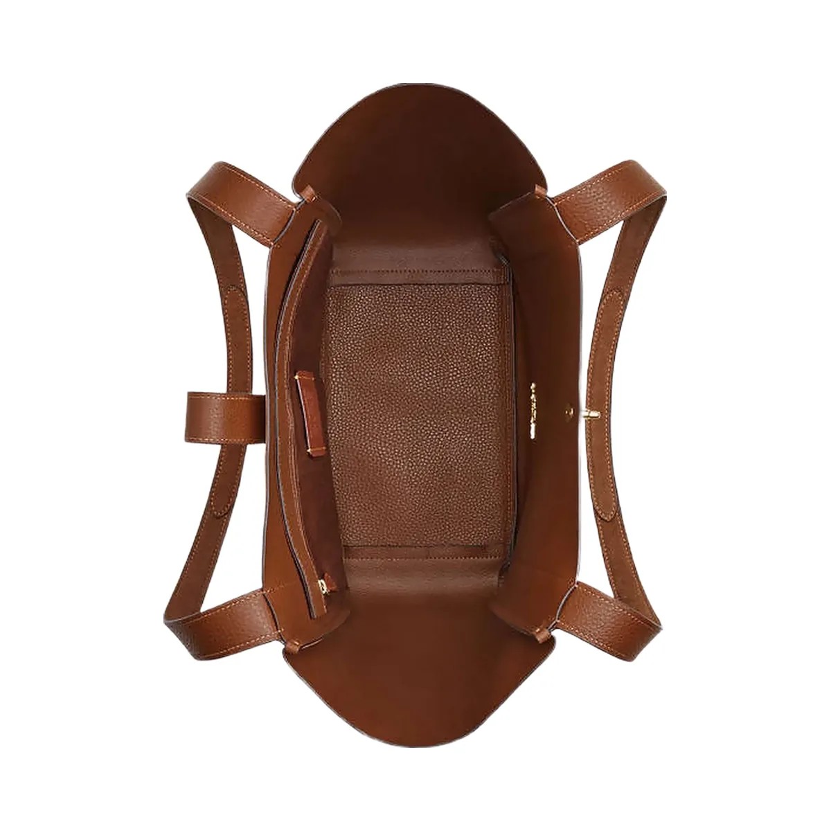 Coach Hadley Turnlock Tote Bag Suede-Gold-Sienna - HypeFly India View 4