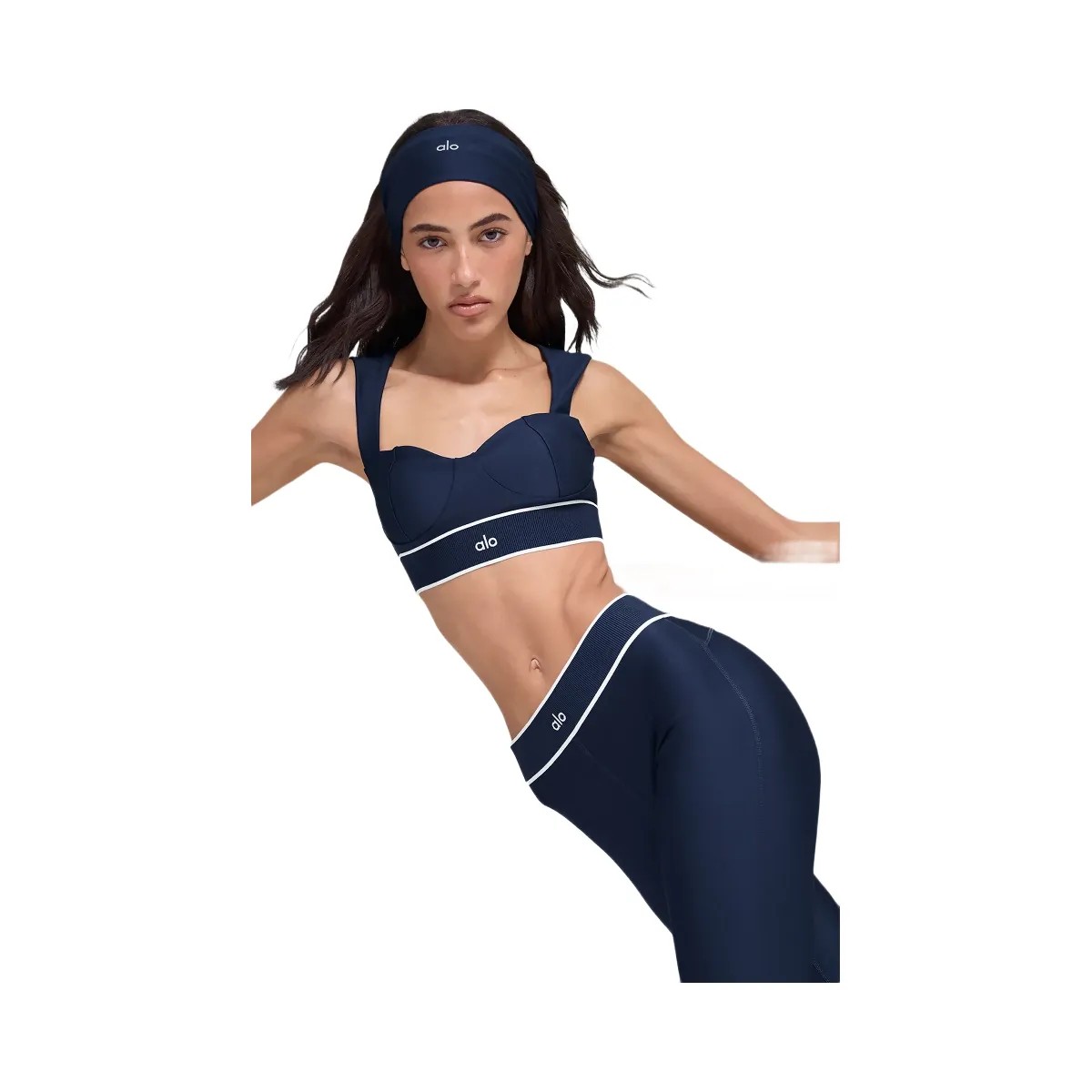 Alo Women's Airlift Alignment Bra - Navy/White - HypeFly India View 4