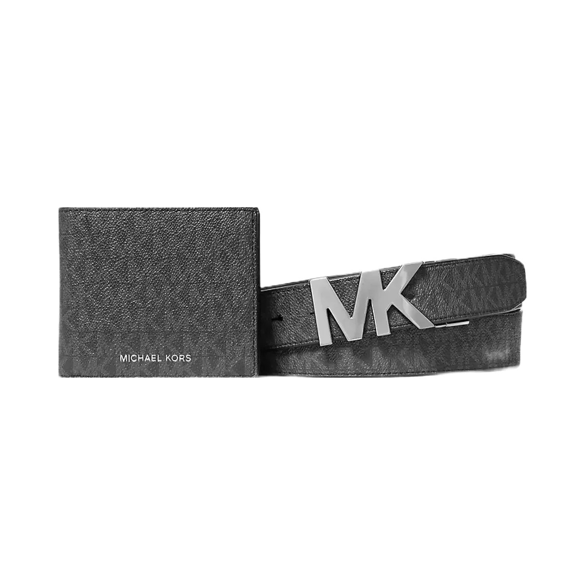 Michael Kors Signature Logo Wallet and Reversible Belt Gift Set Black - HypeFly India View 1