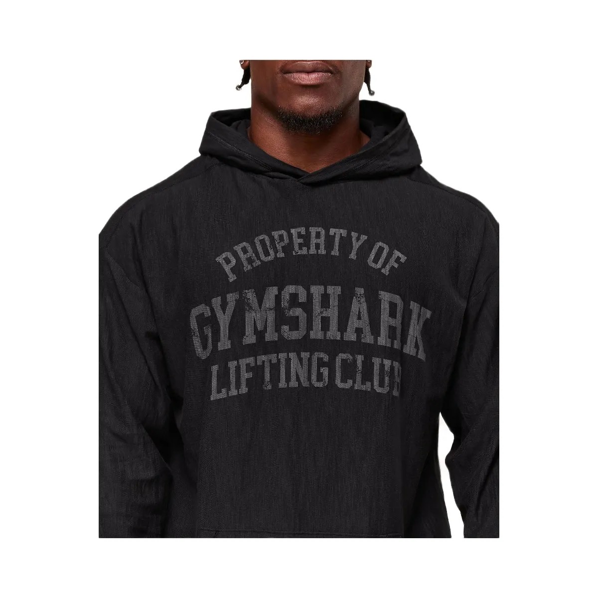Gymshark Lightweight Slub Textured Hoodie - Black - HypeFly India View 4