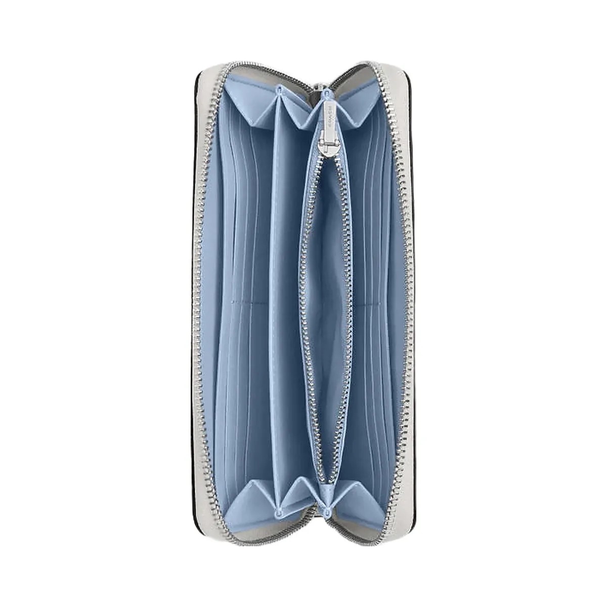 Coach Long Zip Around Wallet In Signature Canvas With Coach Graphic Sv-Chalk-Bluebell - HypeFly India View 2