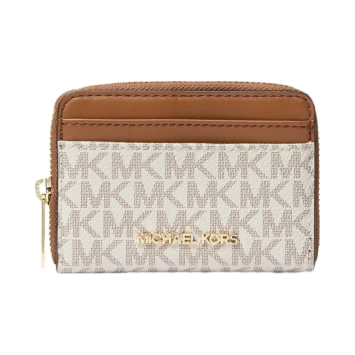 Michael Kors Jet Set Travel Medium Logo Zip-Around Card Case Vanilla - HypeFly India View 1