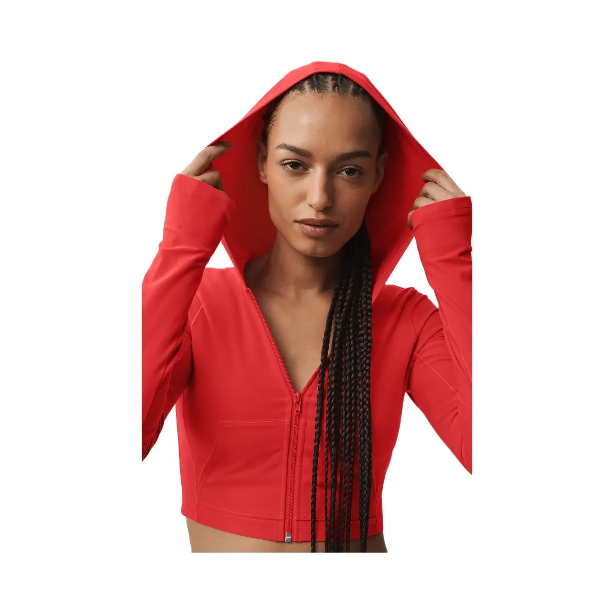 Alo Women's soft Sincere Fitted Jacket - Bright Red - HypeFly India View 4