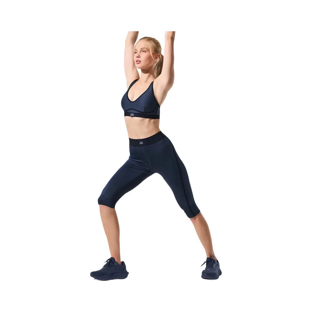 Alo Women's Airlift High-Waist Line Up Capri - Navy - HypeFly India View 5